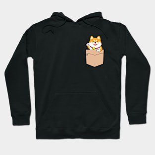 Shiba Inu Puppy Pouchie Shirt - In Pocket Hoodie